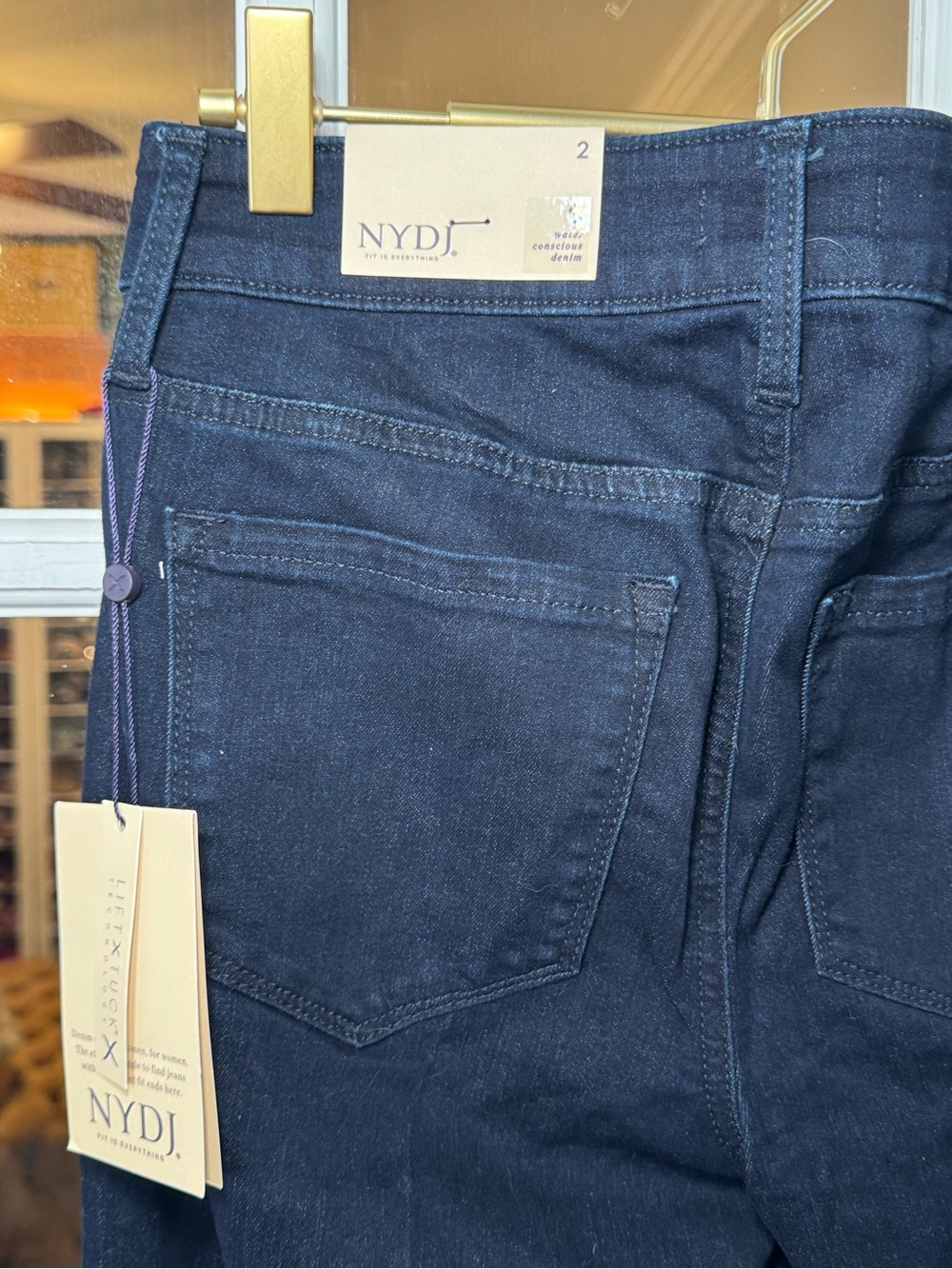 👖✨ NYDJ Dark Denim Wide-Leg TERESA Trouser Pants Jeans Denim NWT ✨👖 - Picture 7 of 12